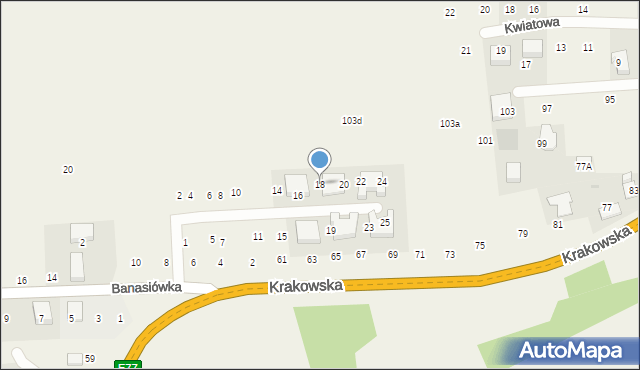 Michałowice, Kameralna, 18, mapa Michałowice