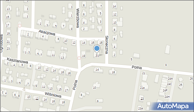 Międzybórz, Kasztanowa, 21, mapa Międzybórz