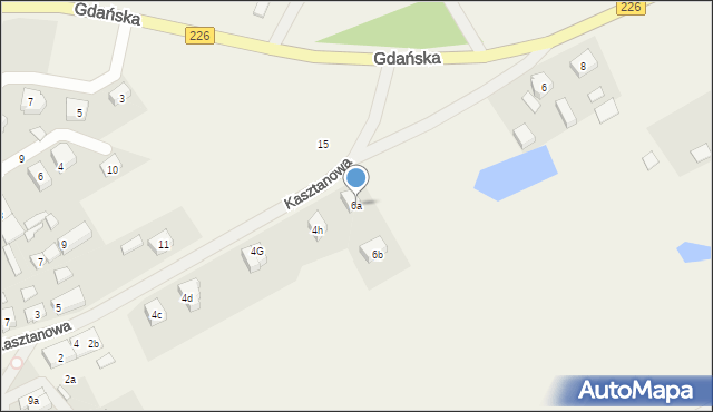 Mierzeszyn, Kasztanowa, 6a, mapa Mierzeszyn
