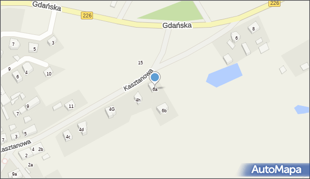 Mierzeszyn, Kasztanowa, 6a, mapa Mierzeszyn