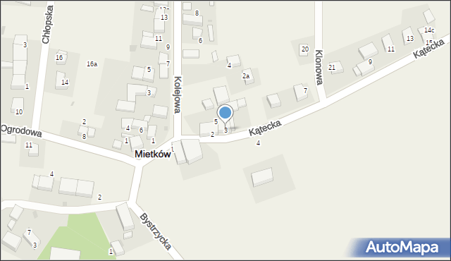 Mietków, Kątecka, 3, mapa Mietków