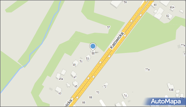 Mikołów, Katowicka, 55, mapa Mikołów