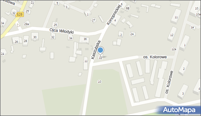 Miłakowo, Kaszubska, 12, mapa Miłakowo