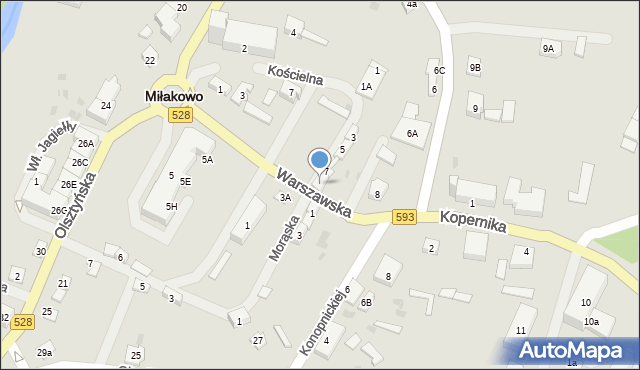 Miłakowo, Katowicka, 9, mapa Miłakowo