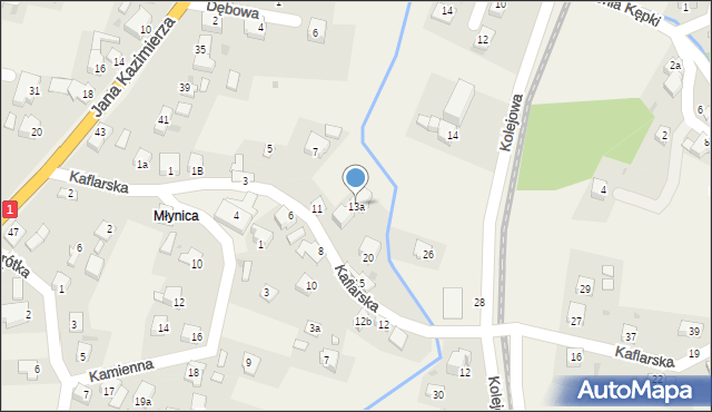 Milówka, Kaflarska, 13a, mapa Milówka