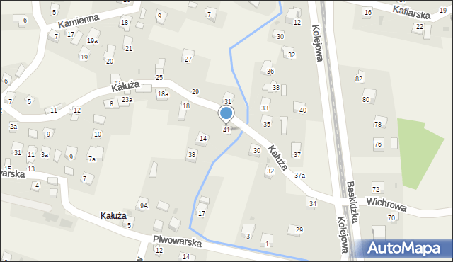 Milówka, Kałuża, 41, mapa Milówka