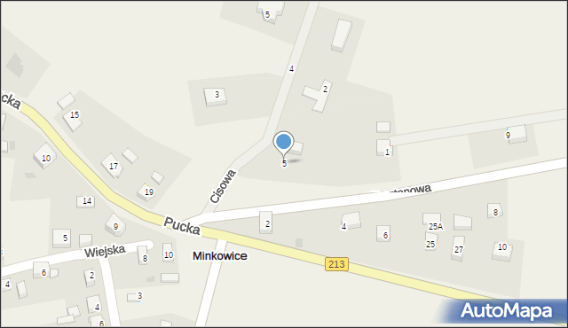 Minkowice, Kasztanowa, 5, mapa Minkowice