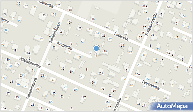 Mińsk Mazowiecki, Karpacka, 9, mapa Mińsk Mazowiecki