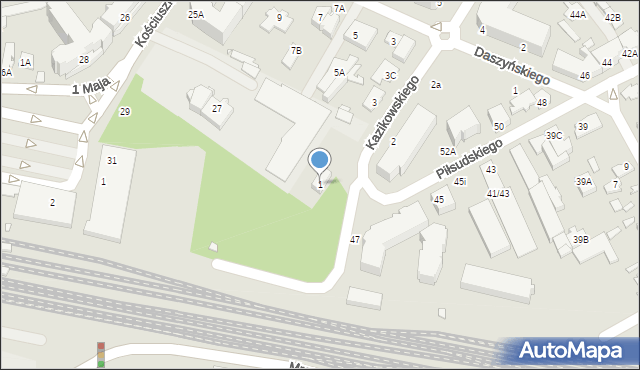Mińsk Mazowiecki, Kazikowskiego Zygmunta, 1, mapa Mińsk Mazowiecki