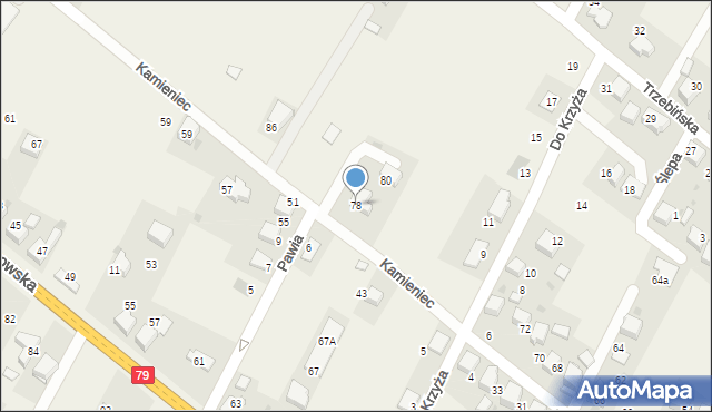 Młoszowa, Kamieniec, 78, mapa Młoszowa