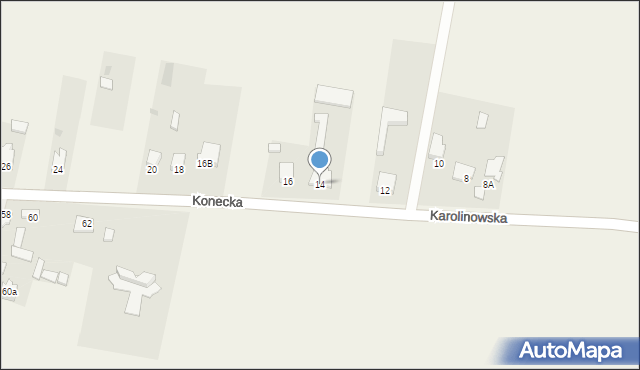 Modliszewice, Karolinowska, 14, mapa Modliszewice