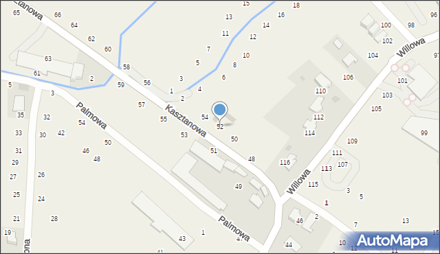 Modlniczka, Kasztanowa, 52, mapa Modlniczka