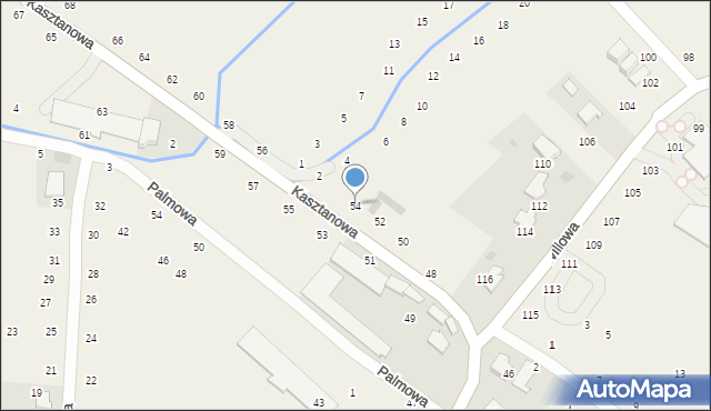 Modlniczka, Kasztanowa, 54, mapa Modlniczka