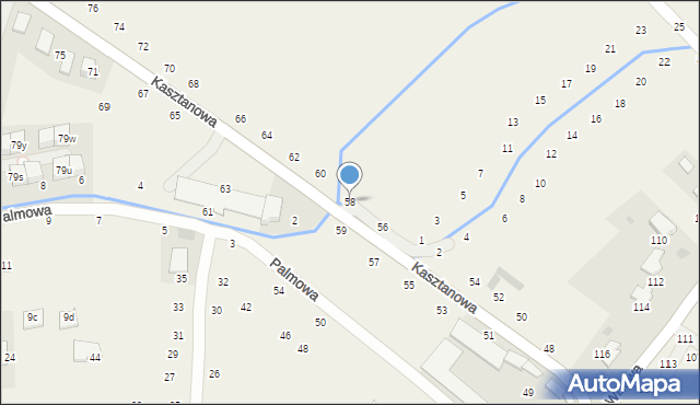 Modlniczka, Kasztanowa, 58, mapa Modlniczka