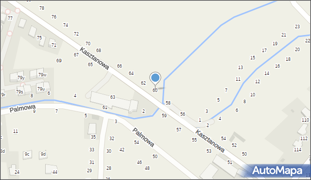 Modlniczka, Kasztanowa, 60, mapa Modlniczka