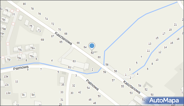 Modlniczka, Kasztanowa, 62, mapa Modlniczka