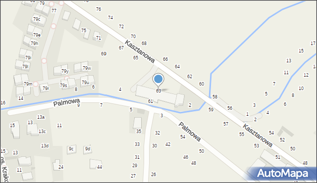 Modlniczka, Kasztanowa, 63, mapa Modlniczka