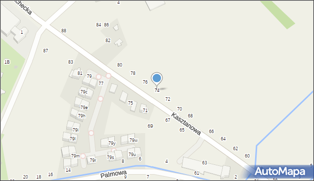 Modlniczka, Kasztanowa, 74, mapa Modlniczka