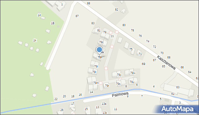 Modlniczka, Kasztanowa, 79h, mapa Modlniczka