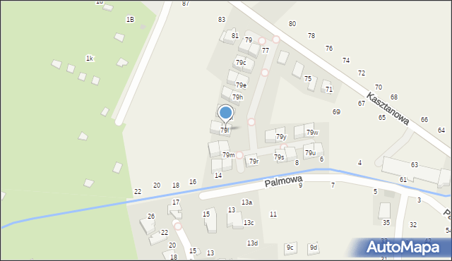 Modlniczka, Kasztanowa, 79l, mapa Modlniczka