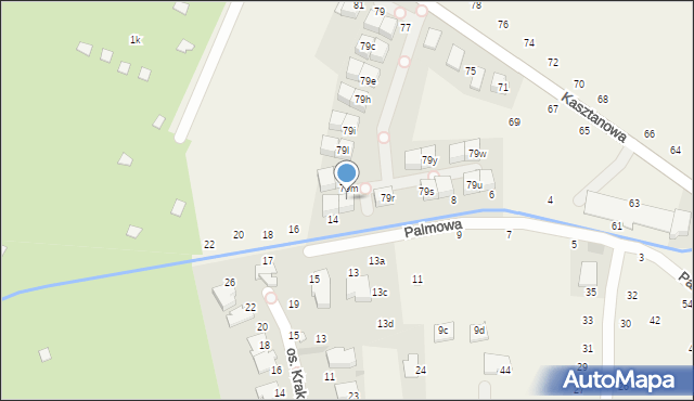 Modlniczka, Kasztanowa, 79p, mapa Modlniczka