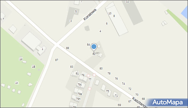 Modlniczka, Kasztanowa, 82, mapa Modlniczka