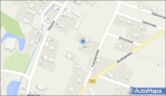 Mojęcice, Kasztanowa, 7, mapa Mojęcice