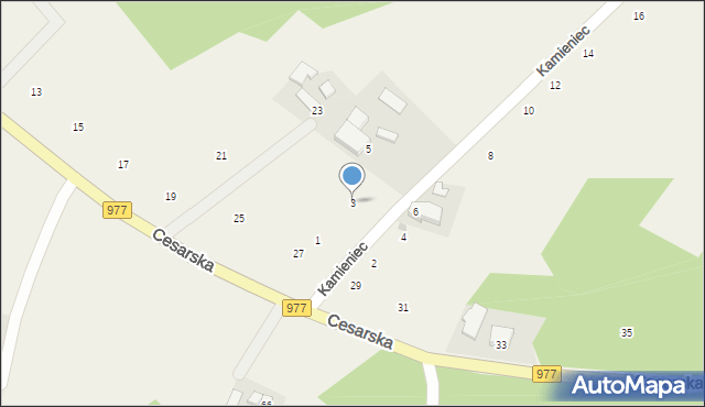 Moszczenica, Kamieniec, 3, mapa Moszczenica