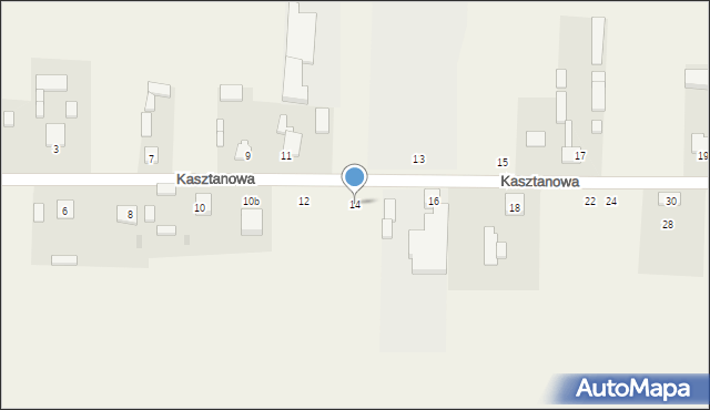 Mykanów, Kasztanowa, 14, mapa Mykanów