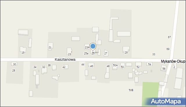 Mykanów, Kasztanowa, 25, mapa Mykanów