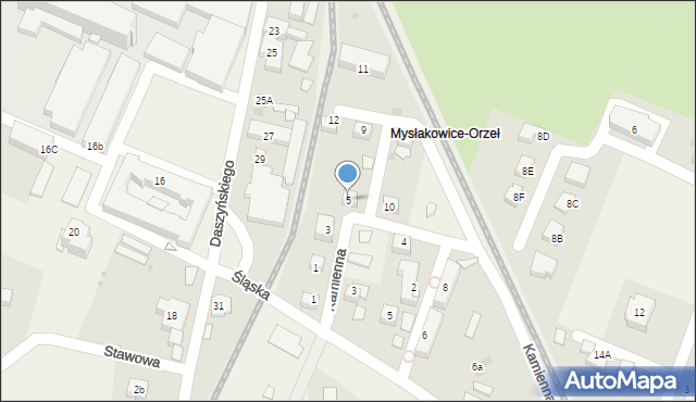 Mysłakowice, Kamienna, 5, mapa Mysłakowice