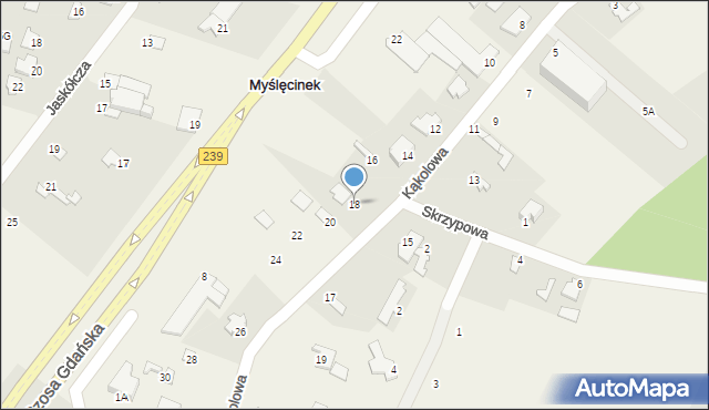 Myślęcinek, Kąkolowa, 18, mapa Myślęcinek