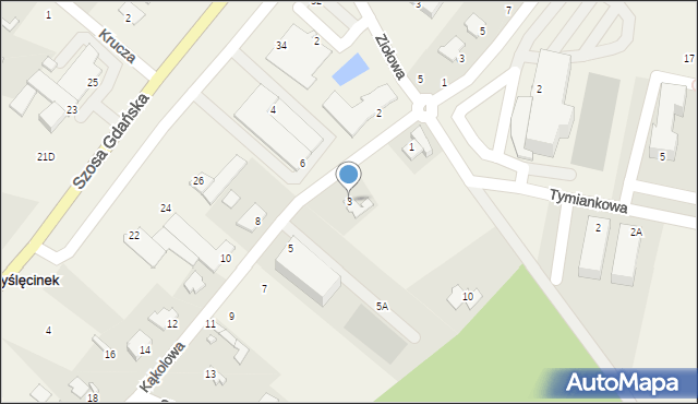 Myślęcinek, Kąkolowa, 3, mapa Myślęcinek