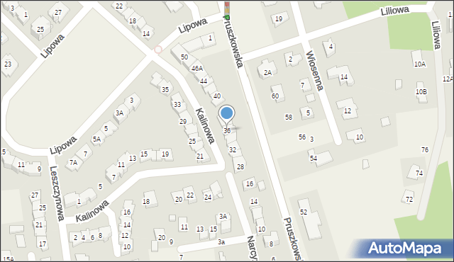 Nadarzyn, Kalinowa, 36, mapa Nadarzyn