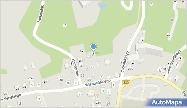 Nałęczów, Kamieniak, 6, mapa Nałęczów