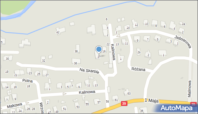 Namysłów, Kalinowa, 17, mapa Namysłów