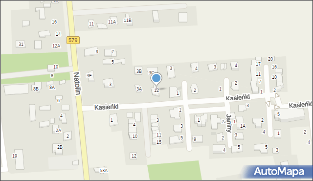 Natolin, Kasieńki, 12, mapa Natolin