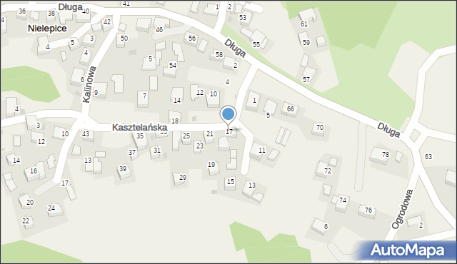 Nielepice, Kasztelańska, 17, mapa Nielepice