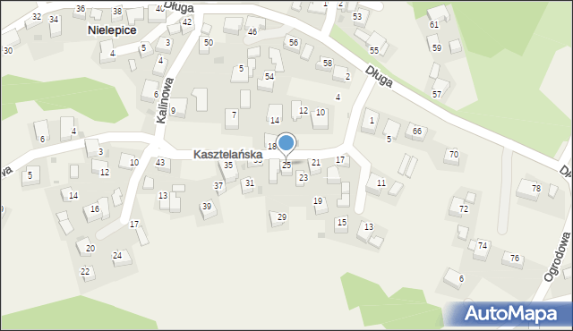 Nielepice, Kasztelańska, 25, mapa Nielepice