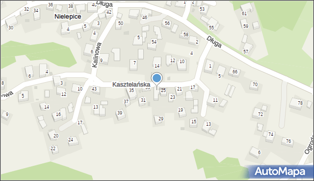 Nielepice, Kasztelańska, 27, mapa Nielepice