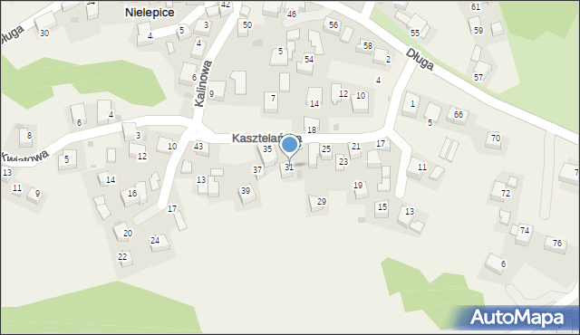 Nielepice, Kasztelańska, 31, mapa Nielepice