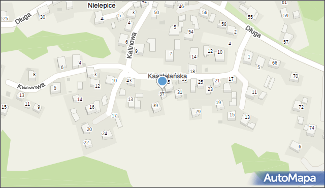 Nielepice, Kasztelańska, 37, mapa Nielepice