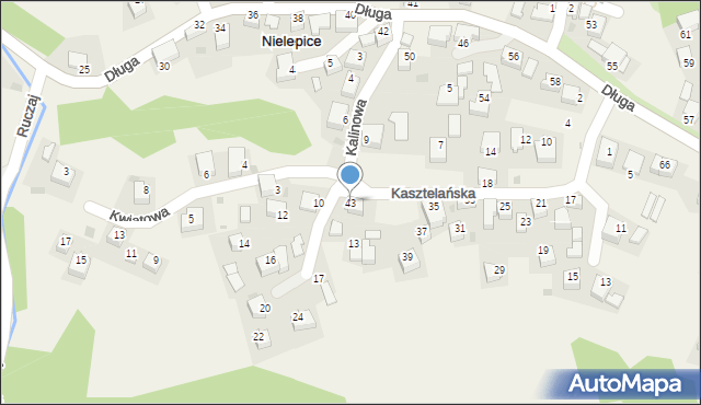 Nielepice, Kasztelańska, 43, mapa Nielepice