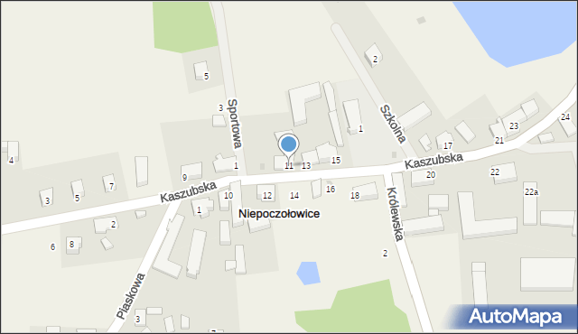 Niepoczołowice, Kaszubska, 11, mapa Niepoczołowice