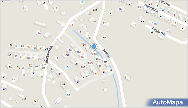 Niepołomice, Kasztanowa, 16B, mapa Niepołomice