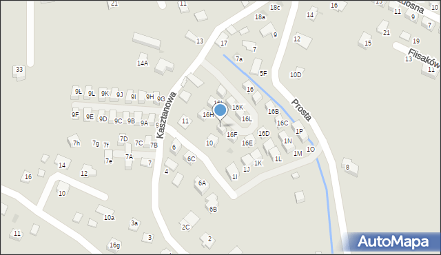 Niepołomice, Kasztanowa, 16G, mapa Niepołomice