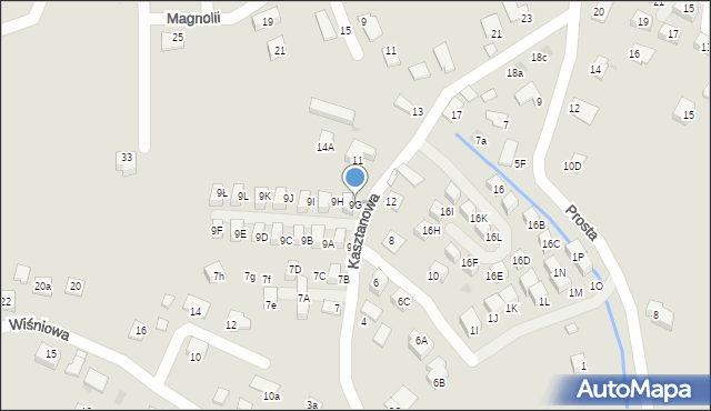 Niepołomice, Kasztanowa, 9G, mapa Niepołomice