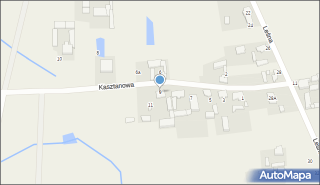 Niewierz, Kasztanowa, 9, mapa Niewierz