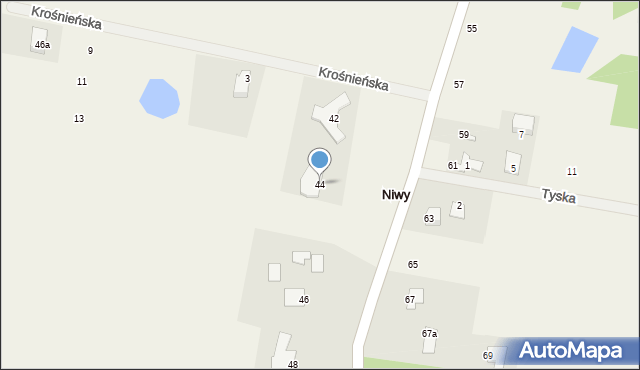Niwy, Karpacka, 44, mapa Niwy