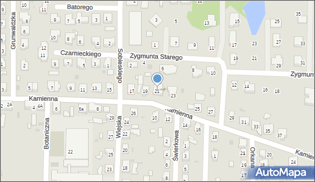 Nowa Sól, Kamienna, 21, mapa Nowa Sól